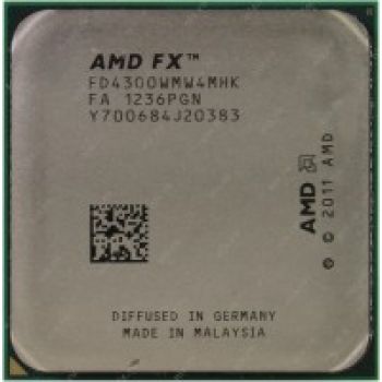 Процессор AMD FX-4300 Black Edition, FD4300WMW4MHK, 3.80ГГц, 4+4МБ, Socket AM3+, OEM