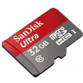 Карта памяти 32Gb - SanDisk Ultra - Micro Secure Digital Class 10 SDSQUNB-032G-GN3MA с переходником под SD (Оригинальная!)