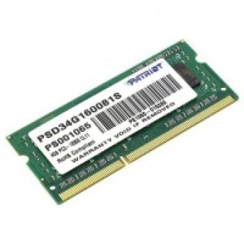 Модуль памяти Patriot Memory, 4Gb,DDR3 SO-DIMM 1600Mhz PC3-12800 CL11 - 4Gb PSD34G160081S
