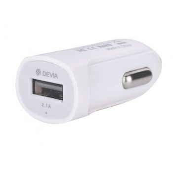 Зарядное устройство Devia Smart Single USB Car Charger 2.1A White 