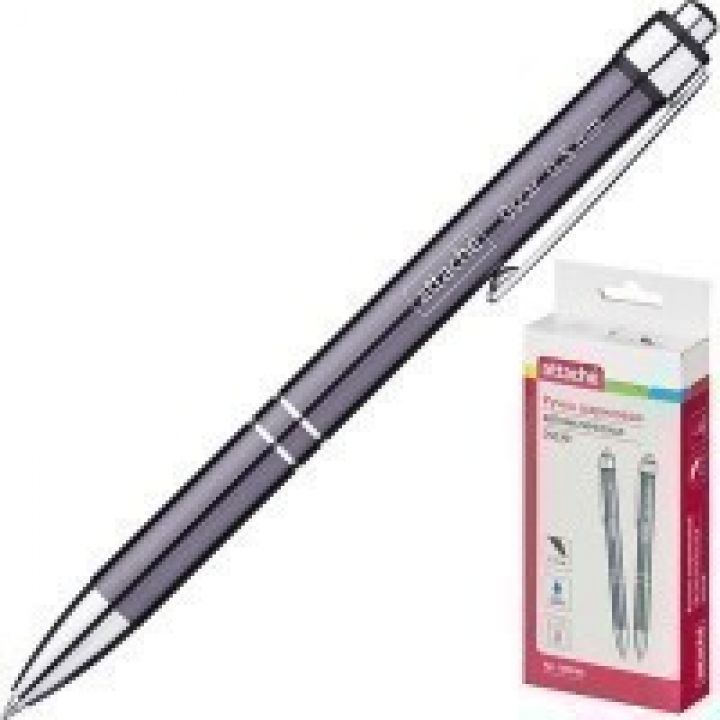 Ручка шариковая Attache Oscar, серебристый корпус, цвет чернил-синий